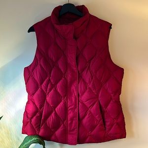 Eddie Bauer Goose Down Vest - Deep Red - Size: XL